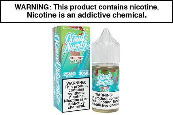 cherry menthol vape juice CHERRY APPLE ICED BY CLOUD NURDZ SALT 30ML
