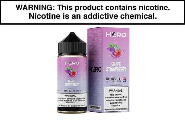 menthol candy vape juice GRAPE STRAWBERRY BY HERO 100ML