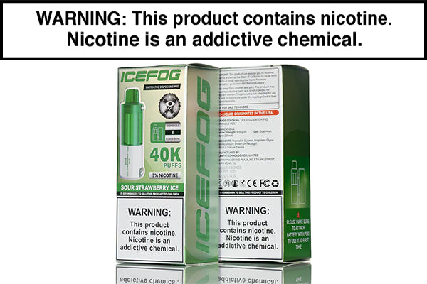 ICEFOG 40K SWITCH PRO DISPOSABLE VAPE POD - 40,000 PUFFS Sour Strawberry Ice