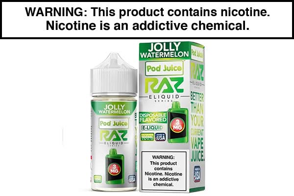 JOLLY WATERMELON BY POD JUICE X RAZ 100ML JOLLY WATERMELON BY POD JUICE X RAZ 100ML