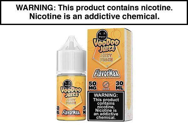 JUICY PEACH BY VOODOO JOOS FLAVORMAX SALTS 30ML JUICY PEACH BY VOODOO JOOS FLAVORMAX SALTS 30ML