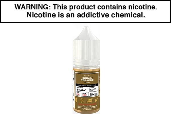 LIGHT CLASSIC BROWN TOBACCO BY GLAS BASIX NIC SALTS 30ML