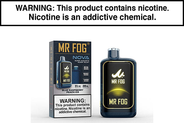 MR FOG NOVA 36K DISPOSABLE VAPE - 36,000 PUFFS Blue Raspberry Peach Ice