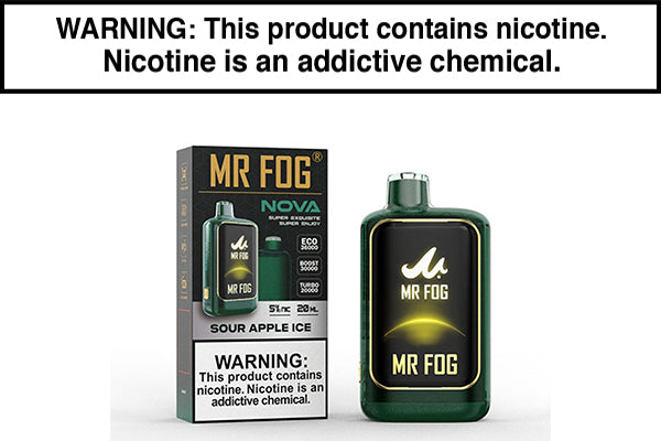 MR FOG NOVA 36K DISPOSABLE VAPE - 36,000 PUFFS Sour Apple Ice