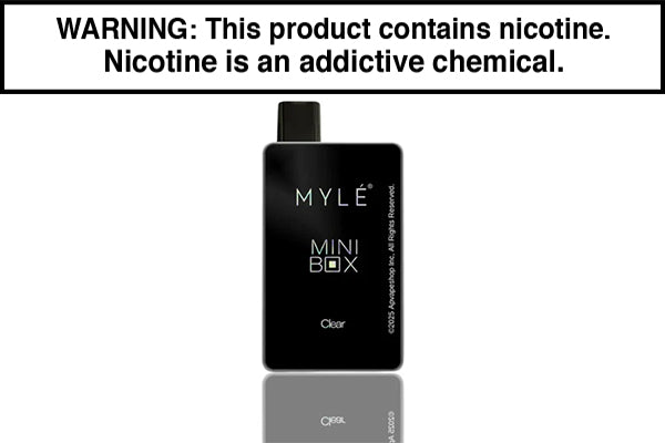 MYLE MINI BOX DISPOSABLE VAPE - 1500 PUFFS Clear