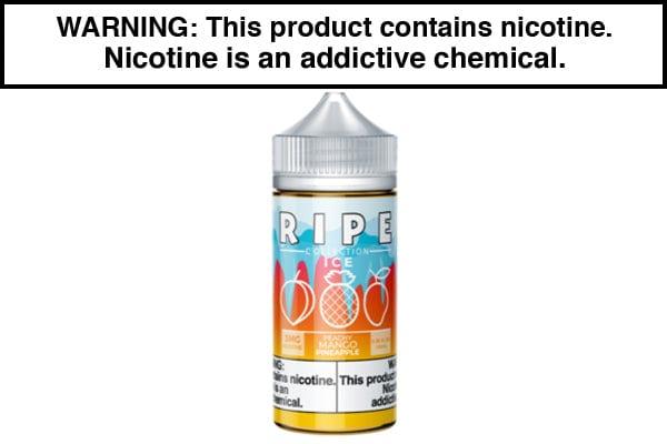 PEACHY MANGO PINEAPPLE ICE BY VAPE 100 RIPE 100ML PEACHY MANGO PINEAPPLE ICE BY VAPE 100 RIPE 100ML