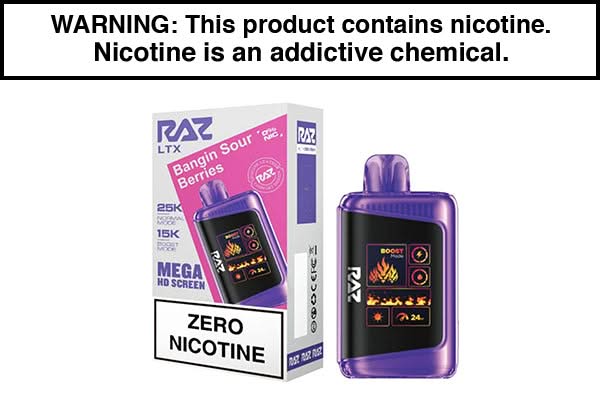 RAZ LTX 25K ZERO DISPOSABLE VAPE - $14.95 RAZ LTX 25K ZERO DISPOSABLE VAPE - $14.95