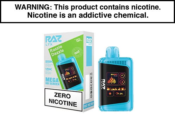 RAZ LTX 25K ZERO DISPOSABLE VAPE - $14.95 - Vape Juice