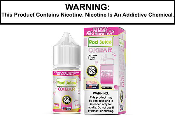 Pink Burst Vape Juice Pod Juice PJ5000 Series Synthetic Nicotine Salt E-Liquid 30ML STRAW WATERMELON DRAGONFRUIT BY OXBAR X POD JUICE SALT 30ML Pink Burst Vape Juice Pod Juice PJ5000 Series Synthetic Nicotine Salt E-Liquid 30ML STRAW WATERMELON DRAGONFRUIT BY OXBAR X POD JUICE SALT 30ML