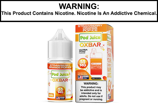 STRAWBERRY ORANGE POP ICE BY OXBAR X POD JUICE SALT 30ML