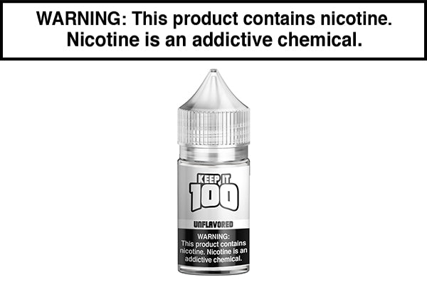 UNFLAVORED BY KEEP IT 100 SALT 30ML UNFLAVORED BY KEEP IT 100 SALT 30ML
