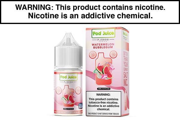 WATERMELON BUBBLEGUM BY POD JUICE SALT PJ5000 SERIES 30ML WATERMELON BUBBLEGUM BY POD JUICE SALT PJ5000 SERIES 30ML