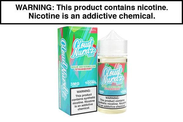 SOUR WATERMELON STRAWBERRY ICED BY CLOUD NURDZ TFN 100ML SOUR WATERMELON STRAWBERRY ICED BY CLOUD NURDZ TFN 100ML