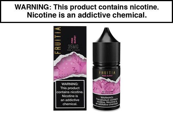 50mg Nicotine Vape Juice PINK BURST BY FRUITIA SALTS 30ML