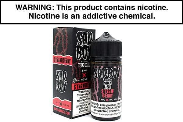 sweet fruit vape juice NOLA STRAWBERRY BY SADBOY E LIQUID 100ML