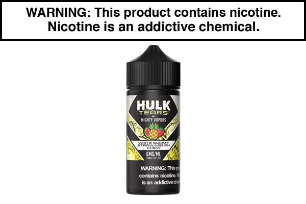 WHITE GUMMY STRAW-MELON CHEW BY MIGHTY VAPORS HULK TEARS 100ML WHITE GUMMY STRAW-MELON CHEW BY MIGHTY VAPORS HULK TEARS 100ML