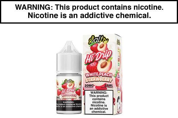 white peach raspberry vape juice WHITE PEACH STRAWBERRY BY HI-DRIP SALTS 30ML (2x15ML)