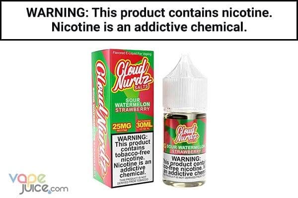 SOUR WATERMELON STRAWBERRY BY CLOUD NURDZ SALT 30ML SOUR WATERMELON STRAWBERRY BY CLOUD NURDZ SALT 30ML