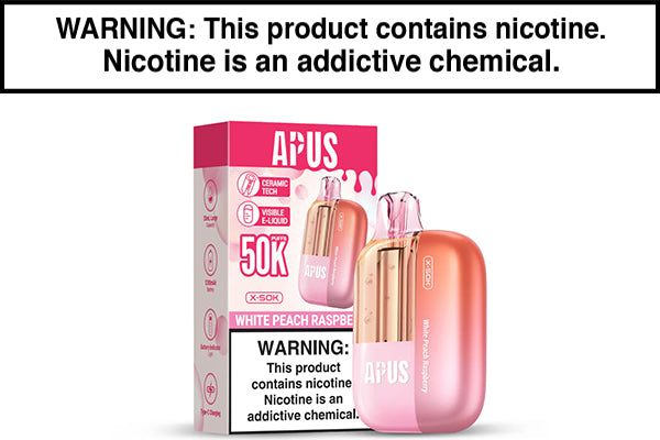 APUS X 50K DISPOSABLE VAPE - 50,000 PUFFS White Peach Raspberry