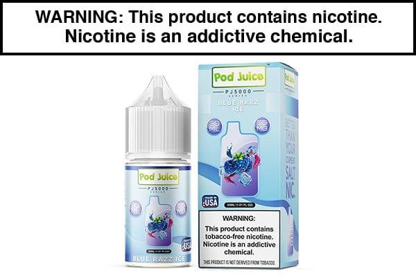 BLUE RAZZ ICE BY POD JUICE SALT PJ5000 SERIES 30ML