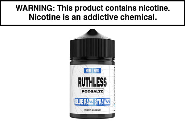 BLUE RAZZ STRAWZZ BY RUTHLESS ESSENTIALS SALT 60ML