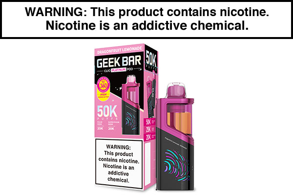 GEEK BAR CLIO PLATINUM DISPOSABLE VAPE PODS 50,000 PUFFS - $16.99 GEEK BAR CLIO PLATINUM DISPOSABLE VAPE PODS 50,000 PUFFS - $16.99