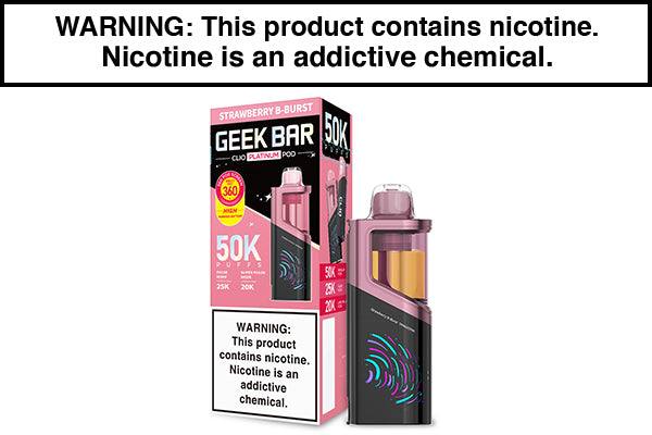 GEEK BAR CLIO PLATINUM DISPOSABLE VAPE PODS 50,000 PUFFS - $16.99 GEEK BAR CLIO PLATINUM DISPOSABLE VAPE PODS 50,000 PUFFS - $16.99