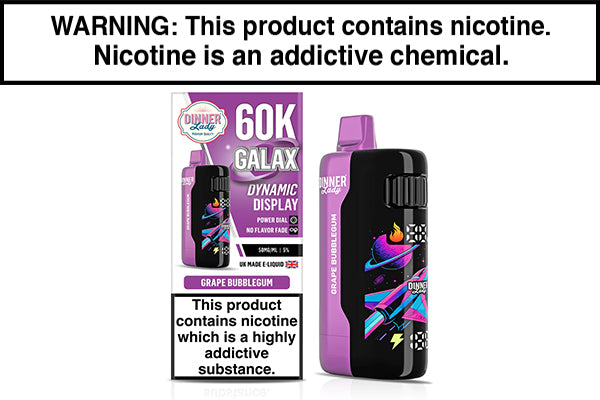 DINNER LADY GALEX 60K DISPOSABLE VAPE - 60,000 PUFFS Grape Bubblegum
