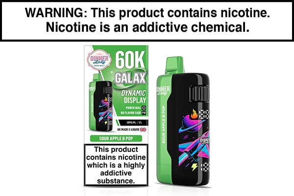 DINNER LADY GALEX 60K DISPOSABLE VAPE - 60,000 PUFFS Sour Apple B Pop