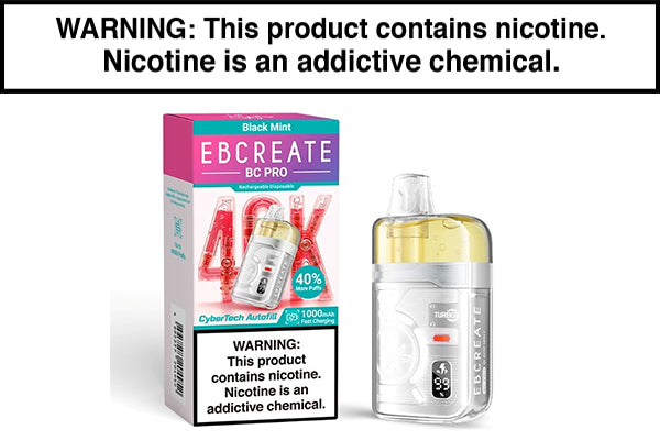 EB CREATE BC PRO DISPOSABLE VAPE - 40,000 PUFFS Black Mint