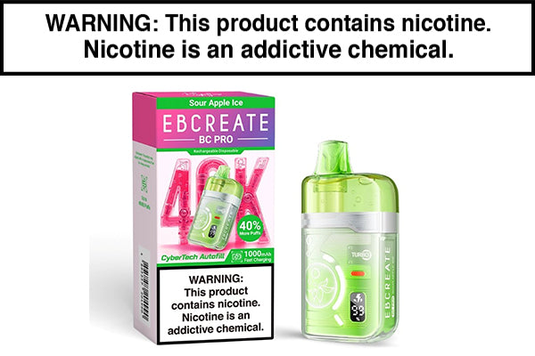 EB CREATE BC PRO DISPOSABLE VAPE - 40,000 PUFFS Sour Apple Ice