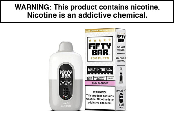 FIFTY BAR V2 20K DISPOSABLE VAPE - 20,000 PUFFS OMG! Smoothie