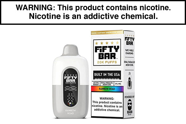 FIFTY BAR V2 20K DISPOSABLE VAPE - 20,000 PUFFS Rainbow Road