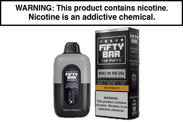 FIFTY BAR V2 20K DISPOSABLE VAPE - 20,000 PUFFS Gold Tobacco