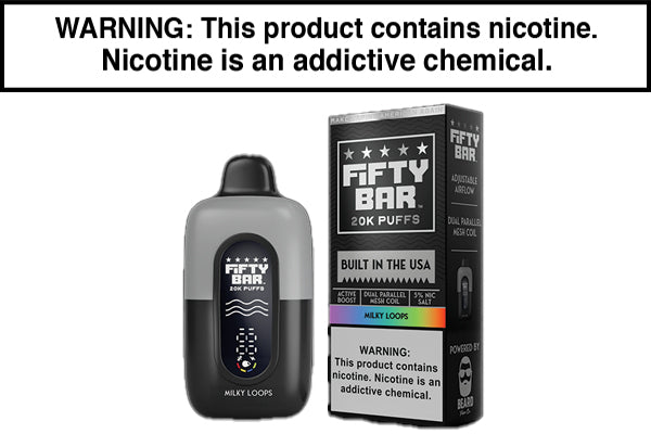 FIFTY BAR V2 20K DISPOSABLE VAPE - 20,000 PUFFS Milky Loops