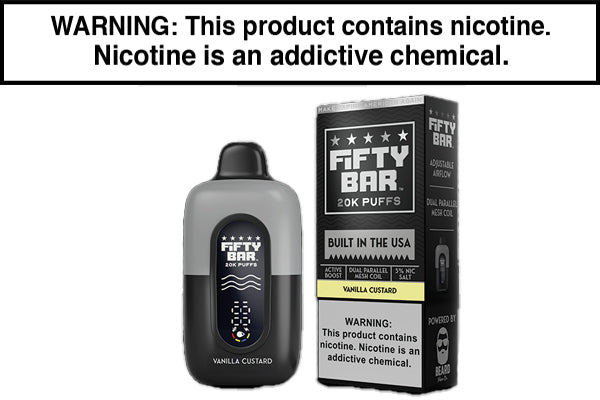 FIFTY BAR V2 20K DISPOSABLE VAPE - 20,000 PUFFS Vanilla Custard