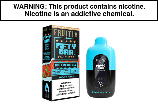 FRUITIA X FIFTY BAR 20K DISPOSABLE VAPE - 20,000 PUFFS Hawaii'n Punch