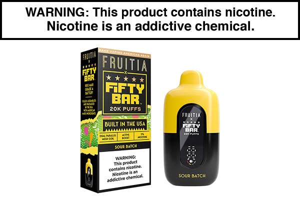 FRUITIA X FIFTY BAR 20K DISPOSABLE VAPE - 20,000 PUFFS FRUITIA X FIFTY BAR 20K DISPOSABLE VAPE - 20,000 PUFFS