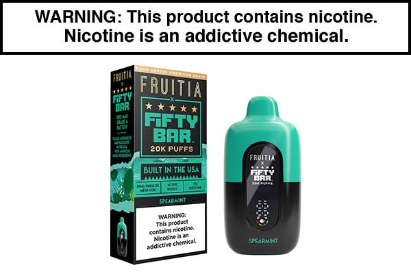 FRUITIA X FIFTY BAR 20K DISPOSABLE VAPE - 20,000 PUFFS FRUITIA X FIFTY BAR 20K DISPOSABLE VAPE - 20,000 PUFFS