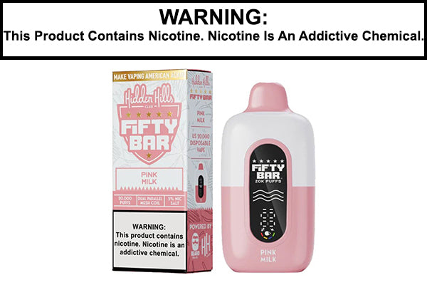 HIDDEN HILLS X FIFTY BAR 20K DISPOSABLE VAPE - 20,000 PUFFS HIDDEN HILLS X FIFTY BAR 20K DISPOSABLE VAPE - 20,000 PUFFS