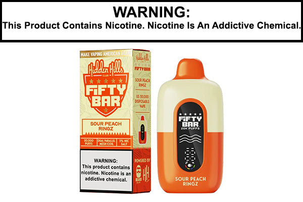 HIDDEN HILLS X FIFTY BAR 20K DISPOSABLE VAPE - 20,000 PUFFS HIDDEN HILLS X FIFTY BAR 20K DISPOSABLE VAPE - 20,000 PUFFS