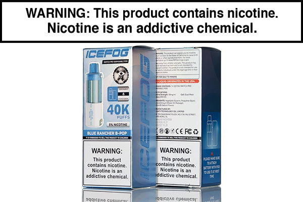 ICEFOG 40K SWITCH PRO DISPOSABLE VAPE POD - 40,000 PUFFS Blue Rancher B-Pop