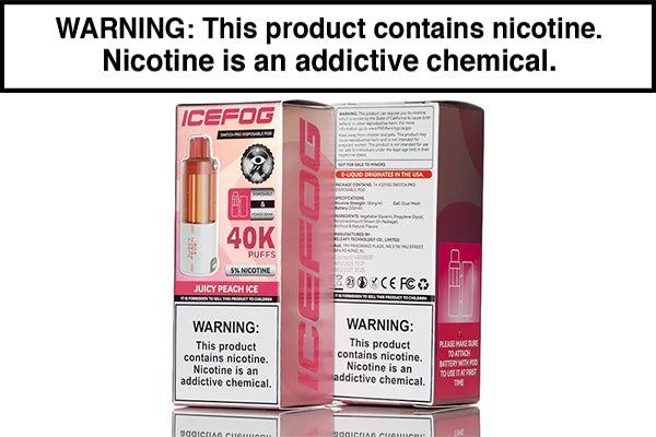 ICEFOG 40K SWITCH PRO DISPOSABLE VAPE POD - 40,000 PUFFS Juicy Peach Ice