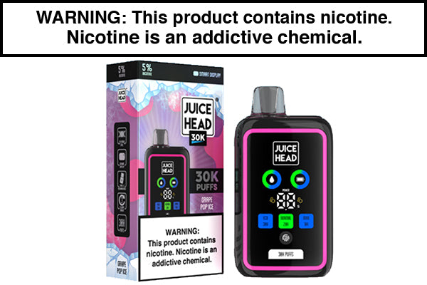 JUICE HEAD 30K DISPOSABLE VAPE Grape Pop Ice