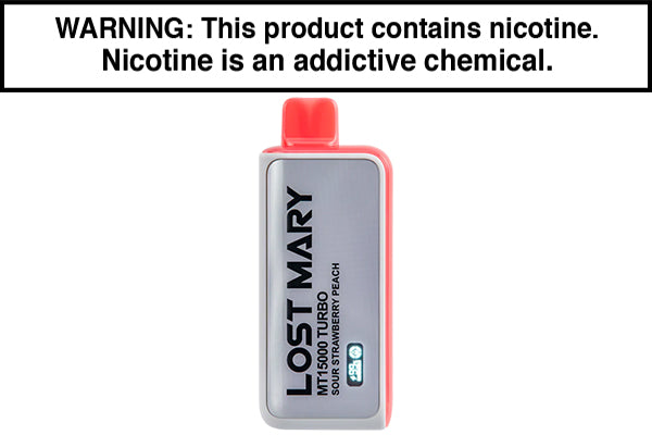 LOST MARY MT15000 TURBO DISPOSABLE VAPE - 15,000 PUFFS Sour Strawberry Peach