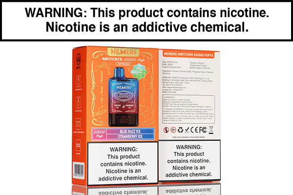 Memers Switcher S22000 Puffs Disposable Vape - 24mL Blue Razz Ice Strawberry Ice