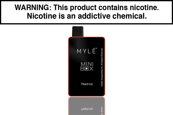 MYLE MINI BOX DISPOSABLE VAPE - 1500 PUFFS Peach Ice