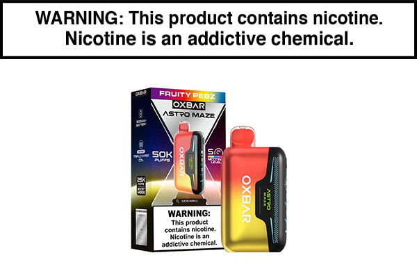 OXBAR ASTRO MAZE 50K DISPOSABLE VAPE Fruity Pebz