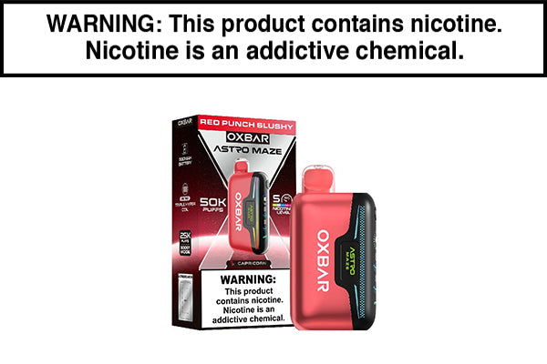 OXBAR ASTRO MAZE 50K DISPOSABLE VAPE Red Punch Slushy