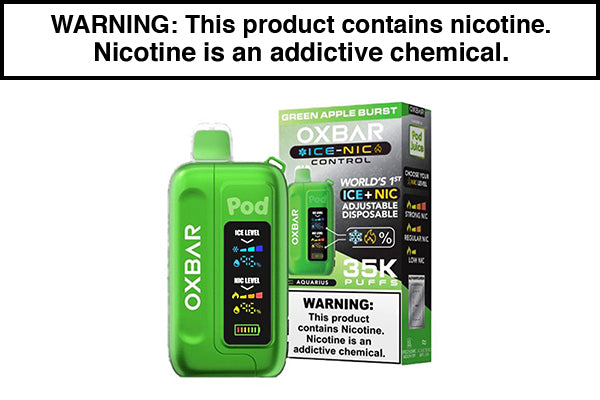 OXBAR ICE-NIC 35K DISPOSABLE VAPE POD JUICE EDITION Green Apple Burst